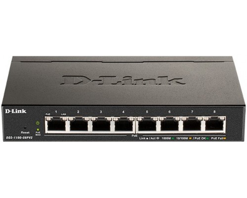 Настраиваемый L2 коммутатор D-Link DGS-1100-08PV2/A3A