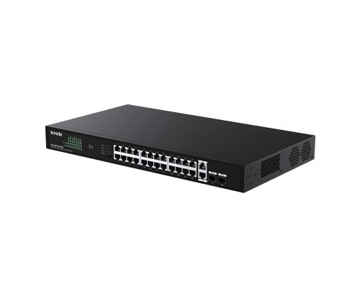 Коммутатор неуправляемый PoE Tenda TEG1128P-24-250W Коммутатор неуправляемый PoE Tenda TEG1128P-24-250W