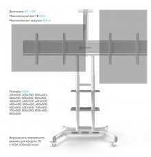 Мобильная напольная стойка для ТВ ONKRON TS1881-W 50