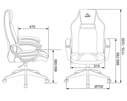Кресло игровое Zombie Z3 черный/красный