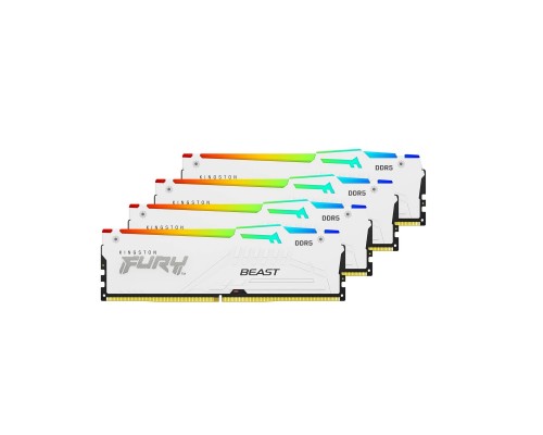 Модуль памяти Kingston FURY Beast White RGB DDR5 DIMM 128Гб (4х32Гб) KF556C40BWAK4-128