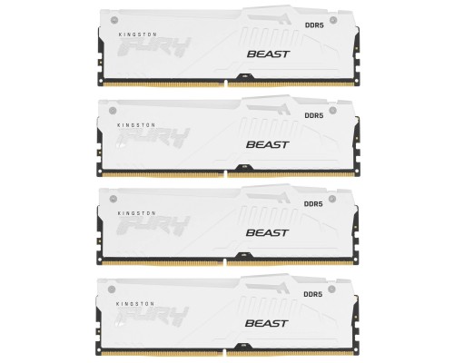 Модуль памяти Kingston FURY Beast White RGB DDR5 DIMM 128Гб (4х32Гб) KF556C40BWAK4-128