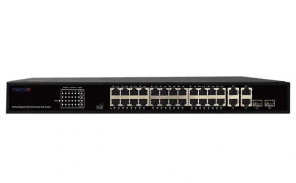 Неуправляемый коммутатор Trassir с24 PoE портами TR-NS14282С-370-24POE -                                                                                                                                                                                  
